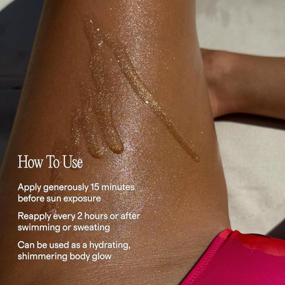 +Lux Unfiltered High Gloss N°30 Shimmer Body Oil with SPF 30 - Instant Bronze Shimmering Body Oil, Tanning Oil with SPF