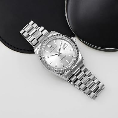 BUREI Mens Watches Luxury Stainless Steels Analog Business Fashion Waterproof Watches for Men,Gifts for Men