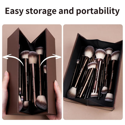 MAANGE 20 Pcs Makeup Brushes with Gift Box, Double-End Multi-functional Makeup Brushes..