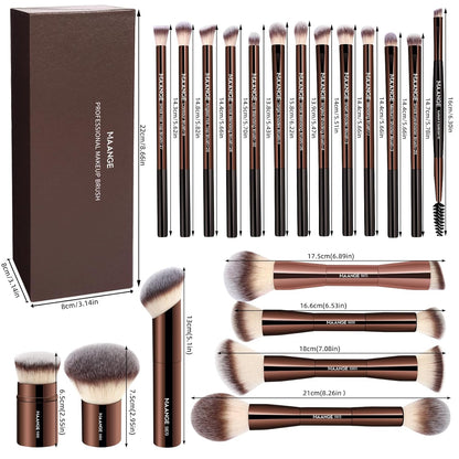 MAANGE 20 Pcs Makeup Brushes with Gift Box, Double-End Multi-functional Makeup Brushes..