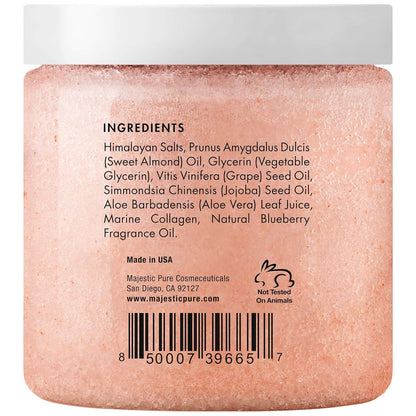 MAJESTIC PURE Himalayan Pink Salt Body Scrub with Collagen and Sweet Almond Oil | Exfoliating Scrub for Skin Care..