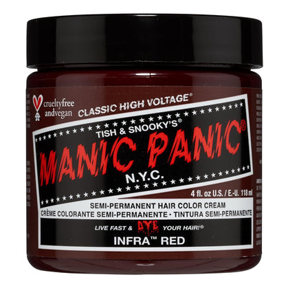 MANIC PANIC Classic Infra Red Semi Permanent Hair Color - Deep Mahogany Red Hair Dye for Women & Men That Lasts 4-6 Weeks..
