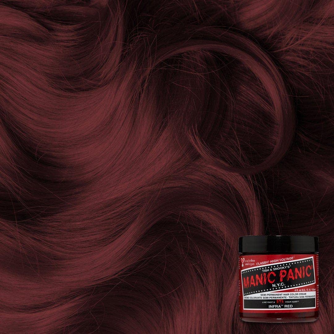 MANIC PANIC Classic Infra Red Semi Permanent Hair Color - Deep Mahogany Red Hair Dye for Women & Men That Lasts 4-6 Weeks..