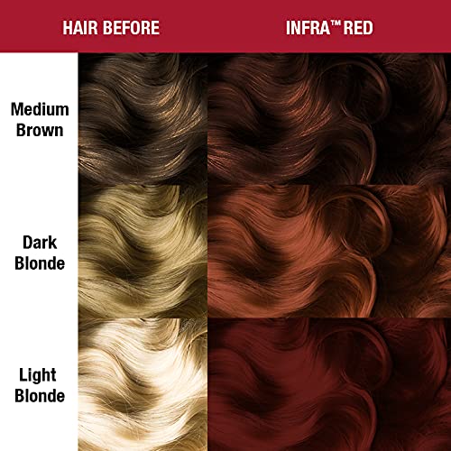MANIC PANIC Classic Infra Red Semi Permanent Hair Color - Deep Mahogany Red Hair Dye for Women & Men That Lasts 4-6 Weeks..