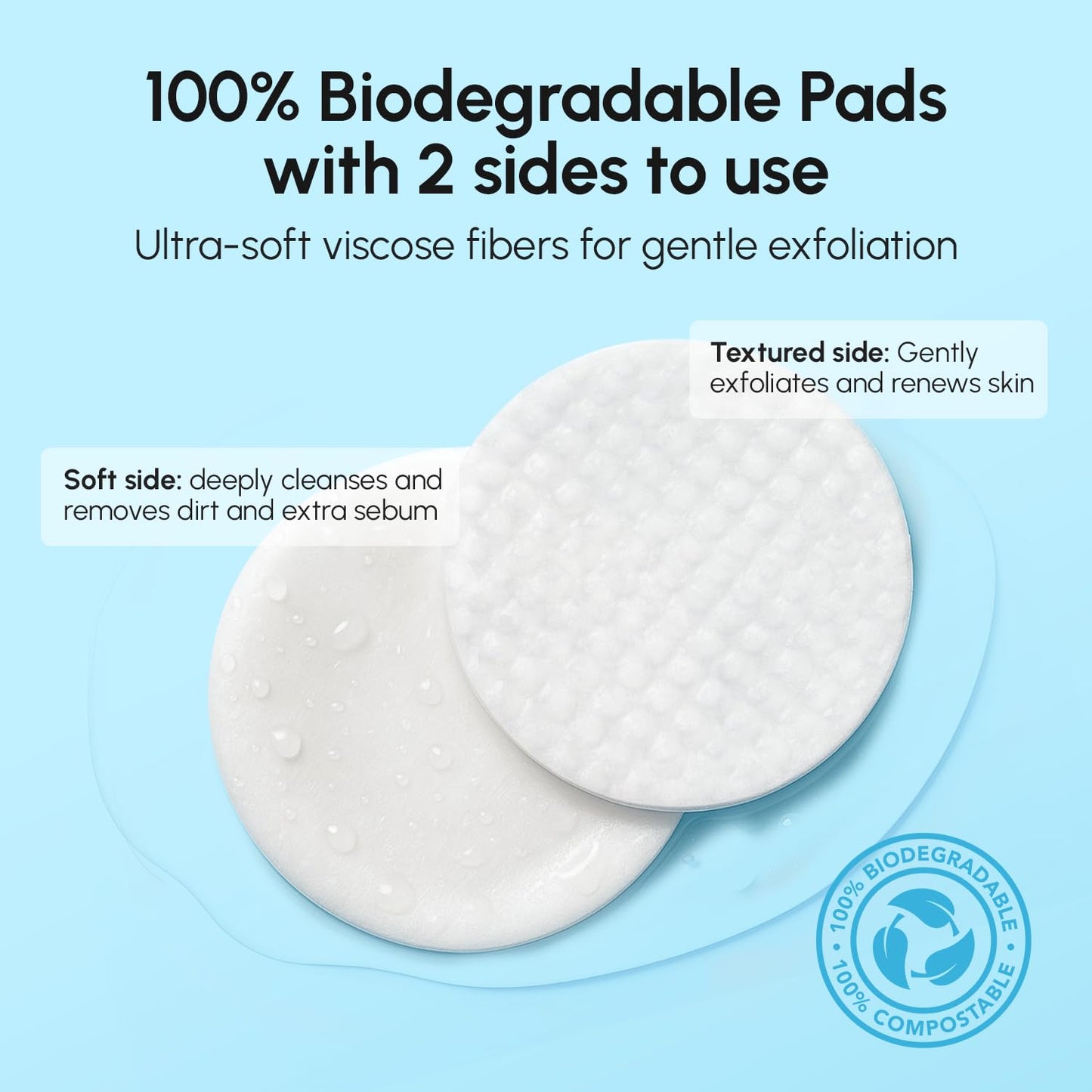MAREE Glycolic Acid Pads - Toner Pads for Face Cleansing - Exfoliating Pad with Tea Tree Oil, Salicylic Acid & Vitamins E, B3, B5..