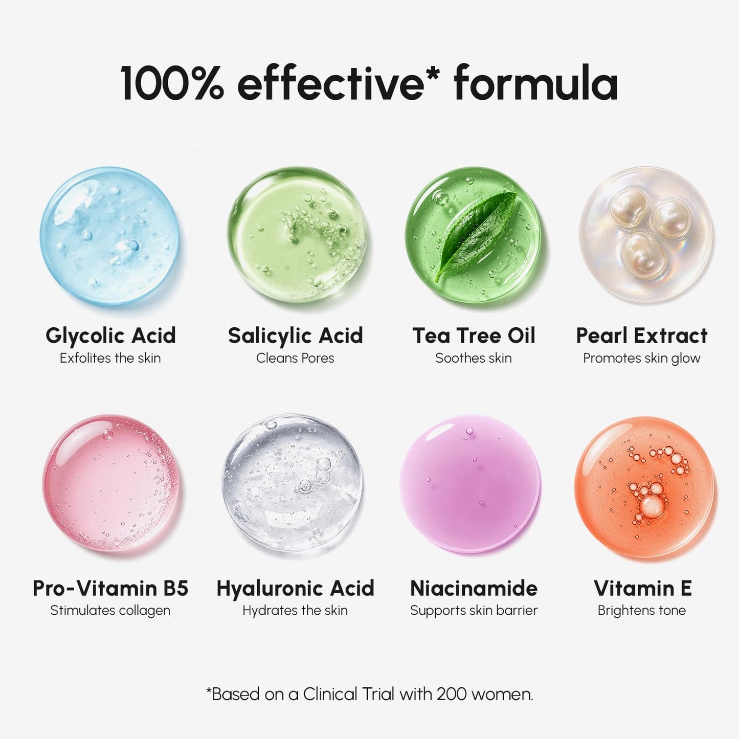 MAREE Glycolic Acid Pads - Toner Pads for Face Cleansing - Exfoliating Pad with Tea Tree Oil, Salicylic Acid & Vitamins E, B3, B5..