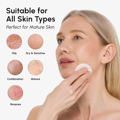 MAREE Glycolic Acid Pads - Toner Pads for Face Cleansing - Exfoliating Pad with Tea Tree Oil, Salicylic Acid & Vitamins E, B3, B5..