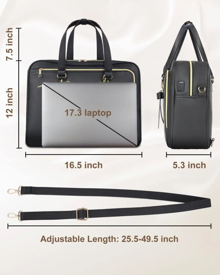 MATEIN 17.3 Inch Laptop Briefcase, Extra Large Convertible Briefcase Backpack