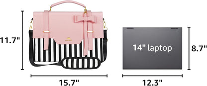 MATEIN Laptop Bag for Women, 15.6 inch Slim Computer Briefcase Sleeve Case, Pink..