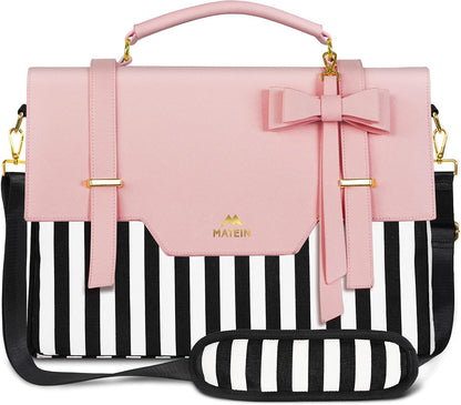 MATEIN Laptop Bag for Women, 15.6 inch Slim Computer Briefcase Sleeve Case, Pink..