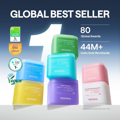 MEDIHEAL Toner Pads 100 Count - Madecassoside Blemish Care Toner Pad with Centella Asiatica