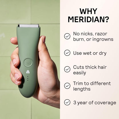MERIDIAN The Trimmer Original | Body Hair Trimmer for Men & Women | Sage