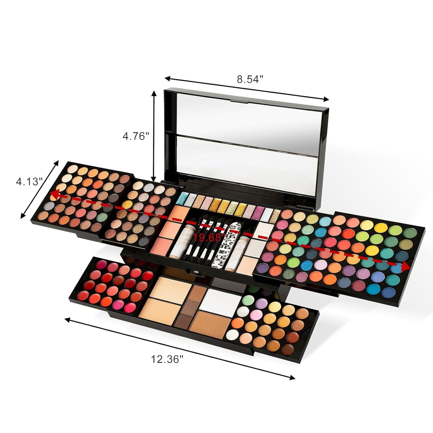 MISS ROSE M 187 Colors Professional Makeup Palette - All-in-One Kit With Eye Shadows, Lipsticks, Mascara, Foundations, Blushes, Brow Pencils, Nail File..