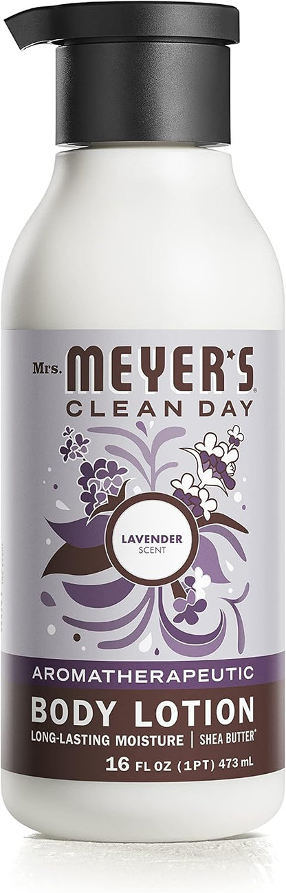 MRS. MEYER'S CLEAN DAY Body Lotion, Long-Lasting, Non-Greasy Moisturizer, Cruelty Free Formula, Lavender Scent, 15.5 oz