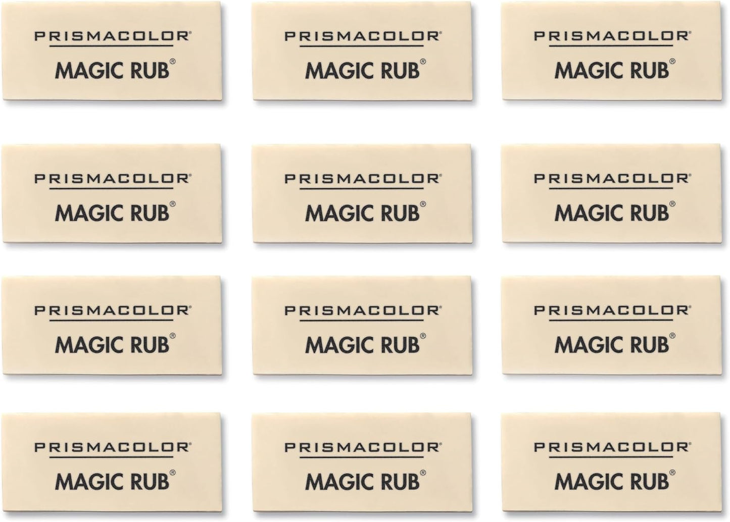 Prismacolor Premier Magic Rub Vinyl Erasers, 12 Count