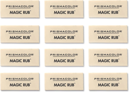 Prismacolor Premier Magic Rub Vinyl Erasers, 12 Count