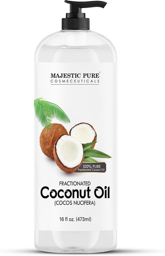 Majestic Pure Fractionated Coconut Oil – Lightweight Liquid Carrier Oil for Essential Oils