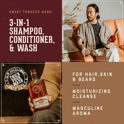 18.21 Man Made 3-in-1 Body Wash, Shampoo, &amp; Conditioner for Men, All Hair & Skin Types, Strengthens and Moisturizes..