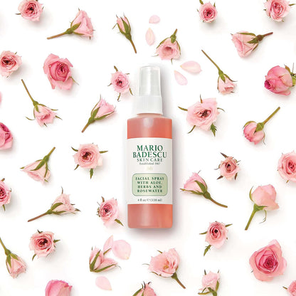 Mario Badescu Facial Spray with Aloe, Herbs and Rose Water for All Skin Types, Face Mist that Hydrates..