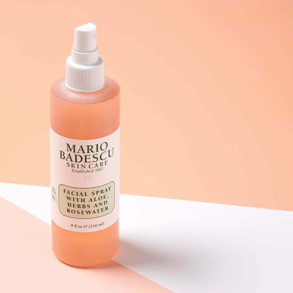Mario Badescu Facial Spray with Aloe, Herbs and Rose Water for All Skin Types, Face Mist that Hydrates..
