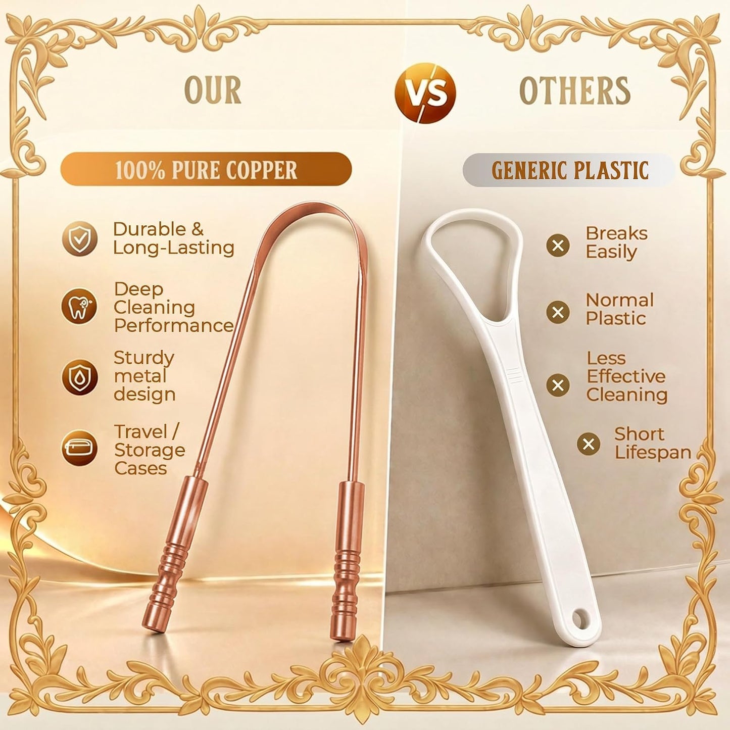 Tongue Scraper with Case Easy to Use Tongue Scraper for Adults, Tongue Cleaner..