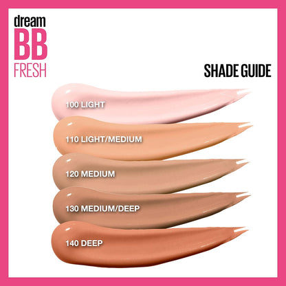 Maybelline Dream Fresh Skin Hydrating BB cream, 8-in-1 Skin Perfecting Beauty Balm with Broad Spectrum SPF 30..