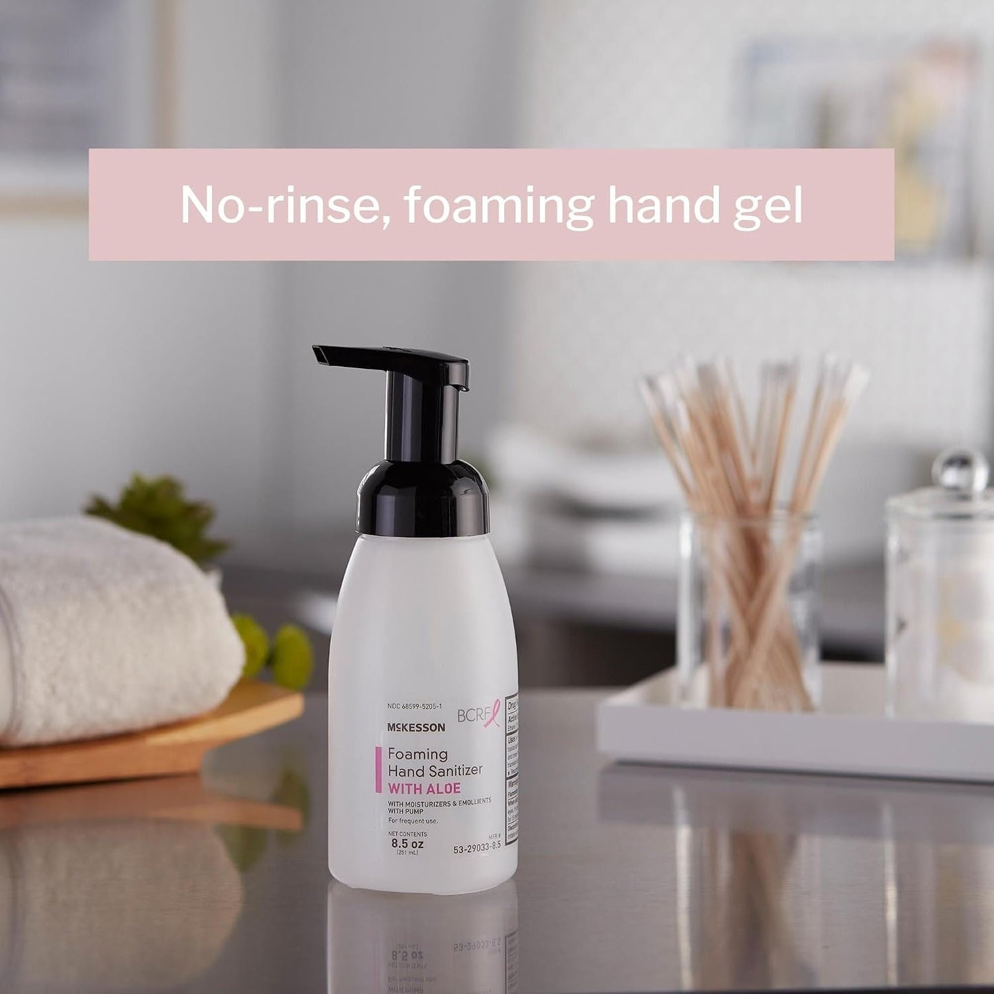 McKesson Foaming Hand Sanitizer with Aloe, Pump Bottle, 8 1/2 oz, 1 ct | Hand Sanitizer with Aloe..