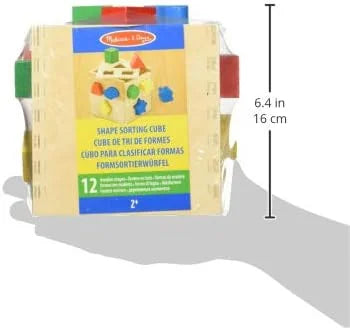 Melissa & Doug Shape Sorting Cube – Classic Wooden Toy With 12 Shapes Classic Kids Toys, Wooden Toddler Toys, Shape Sorter For Toddlers Ages 2+