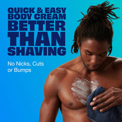 Nair Men Hair Remover Body Cream, Quick and Easy Body Hair Removal Cream for Men, Aloe and Lanolin..