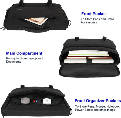 MATEIN Messenger Bag for Men, Briefcases Lightweight Men's Laptop Bag 15.6 inch, Black