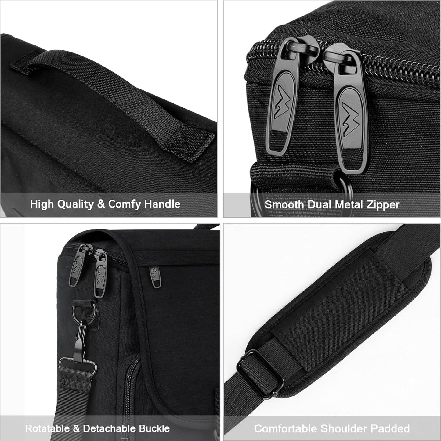 MATEIN Messenger Bag for Men, Briefcases Lightweight Men's Laptop Bag 15.6 inch, Black