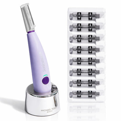 Michael Todd Beauty Sonicsmooth Dermaplane Razor for Women Face | Dermaplaning System + Eyebrow Trimmer, Peach Fuzz Remover...