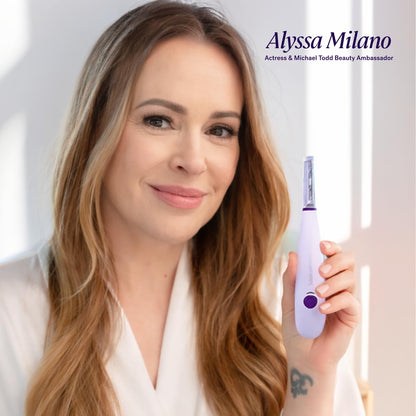 Michael Todd Beauty Sonicsmooth Dermaplane Razor for Women Face | Dermaplaning System + Eyebrow Trimmer, Peach Fuzz Remover...