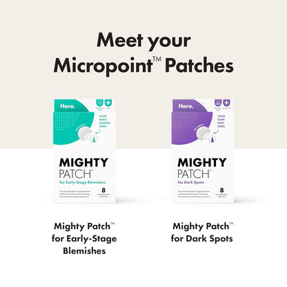 Mighty Patch Hero Cosmetics Micropoint Acne Pimple Patches, 8 Ct | For Early Stage Zits & Hidden Blemishes..