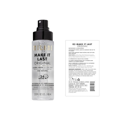 Milani Setting Spray + Primer, Make It Last Original Natural Finish | 3-In-1 Prime + Hydrate + Set. Up To 24 Hour Wear..