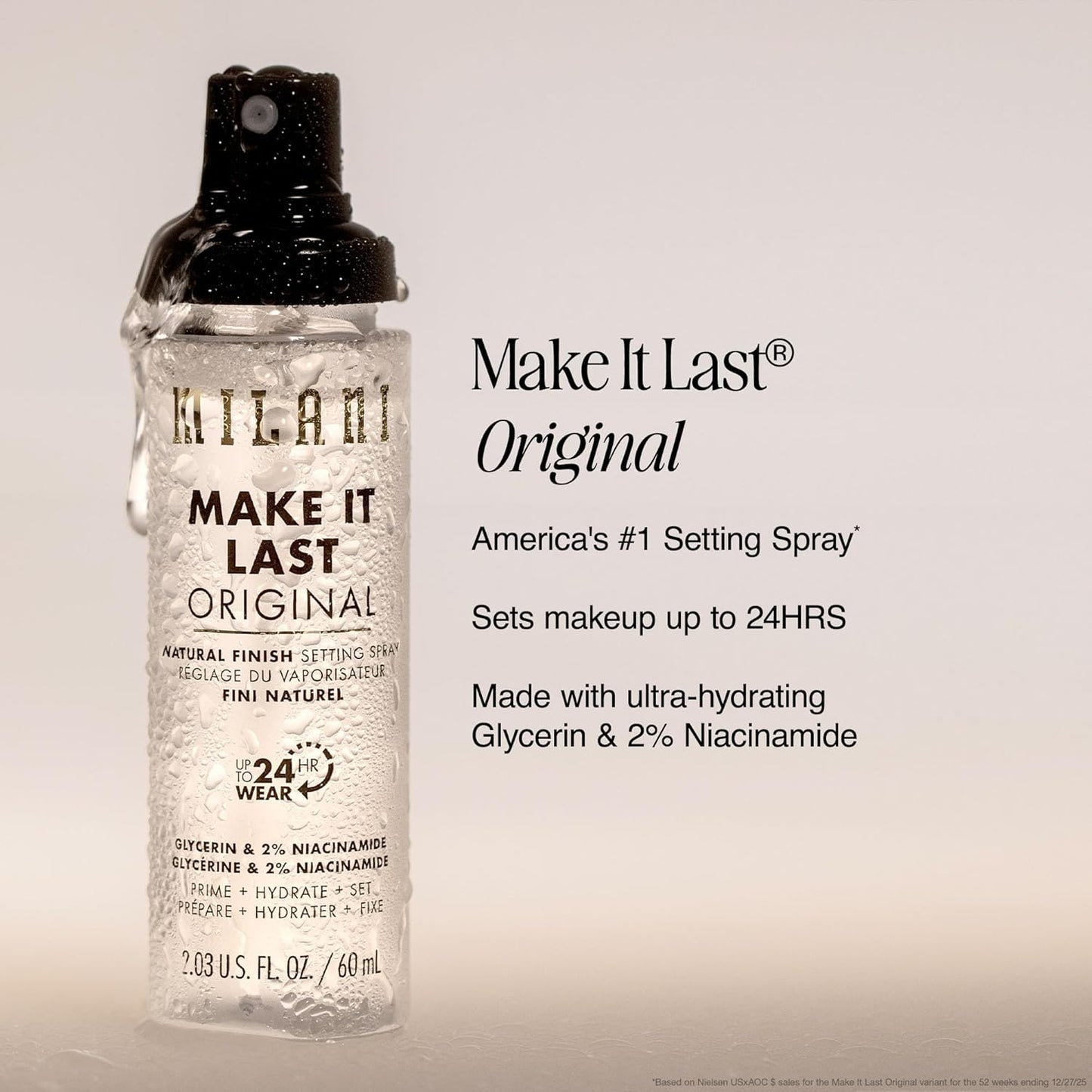 Milani Setting Spray + Primer, Make It Last Original Natural Finish | 3-In-1 Prime + Hydrate + Set. Up To 24 Hour Wear..