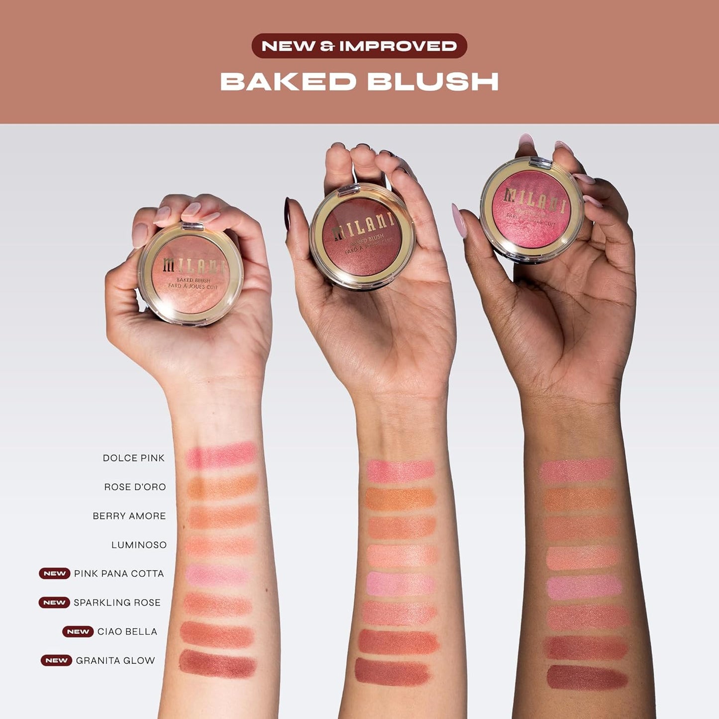 Milani Baked Blush, Makeup Powder Blush for Cheeks - Dolce Pink,  Size - 0.12 Ounce (Pack of 1)