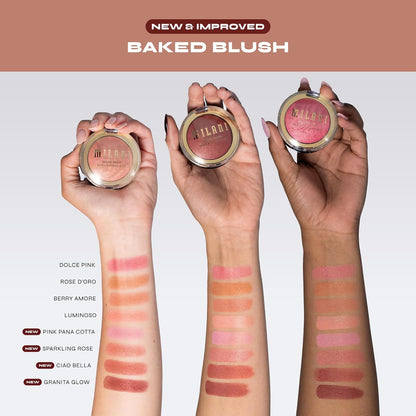 Milani Baked Blush, Makeup Powder Blush for Cheeks - Dolce Pink,  Size - 0.12 Ounce (Pack of 1)