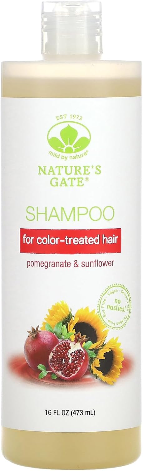 Mild By Nature (Nature's Gate), Pomegranate & Sunflower Shampoo for Color-Treated Hair, 16 fl oz (473 ml)