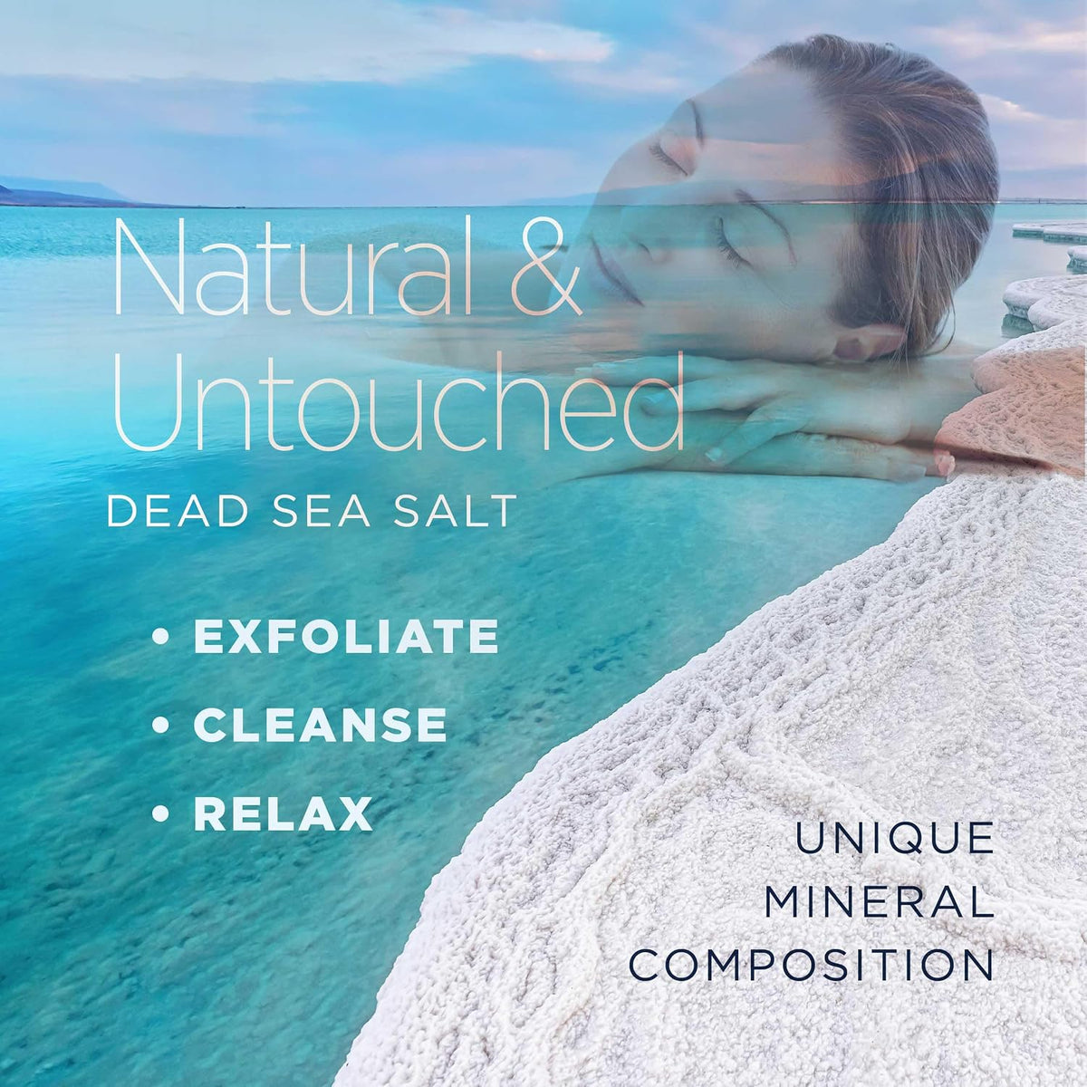 Minera Fine Grain Dead Sea Salt for Bath & Soaking – 15 lbs (3 x 5 lb Bags), Fast-Dissolving