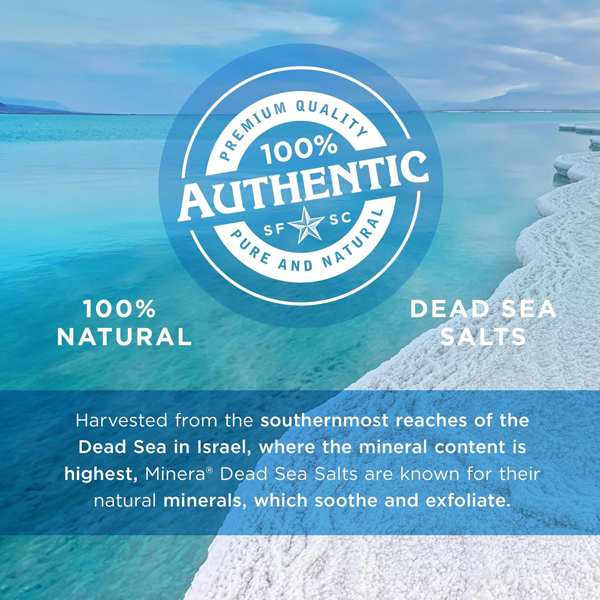 Minera Fine Grain Dead Sea Salt for Bath & Soaking – 15 lbs (3 x 5 lb Bags), Fast-Dissolving