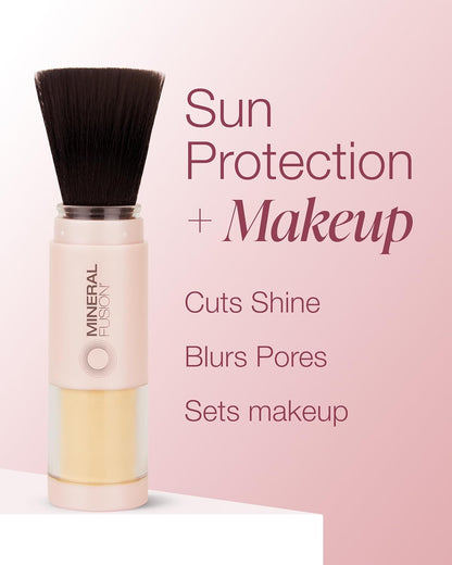 Mineral Fusion Brush-On Powder Sunscreen for Face SPF 30 | Transluscent Natural Daily Sun Care with UVA UVB Protection