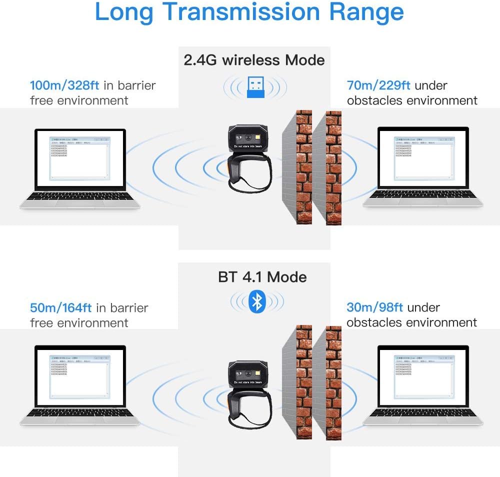 Eyoyo Mini Wearable 2D 1D QR Bluetooth Finger Ring Barcode Scanner