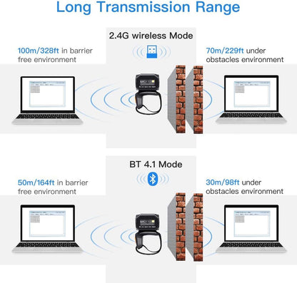Eyoyo Mini Wearable 2D 1D QR Bluetooth Finger Ring Barcode Scanner