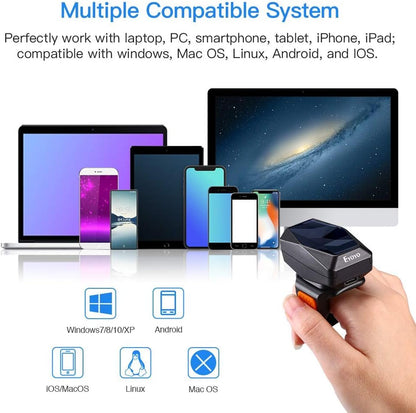 Eyoyo Mini Wearable 2D 1D QR Bluetooth Finger Ring Barcode Scanner