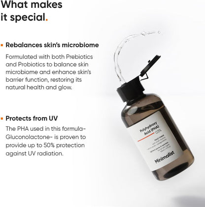 Minimalist Hydrating Toner for Face | 3% PHA Facial Toner for Pore Tightening | Mild Exfoliation..