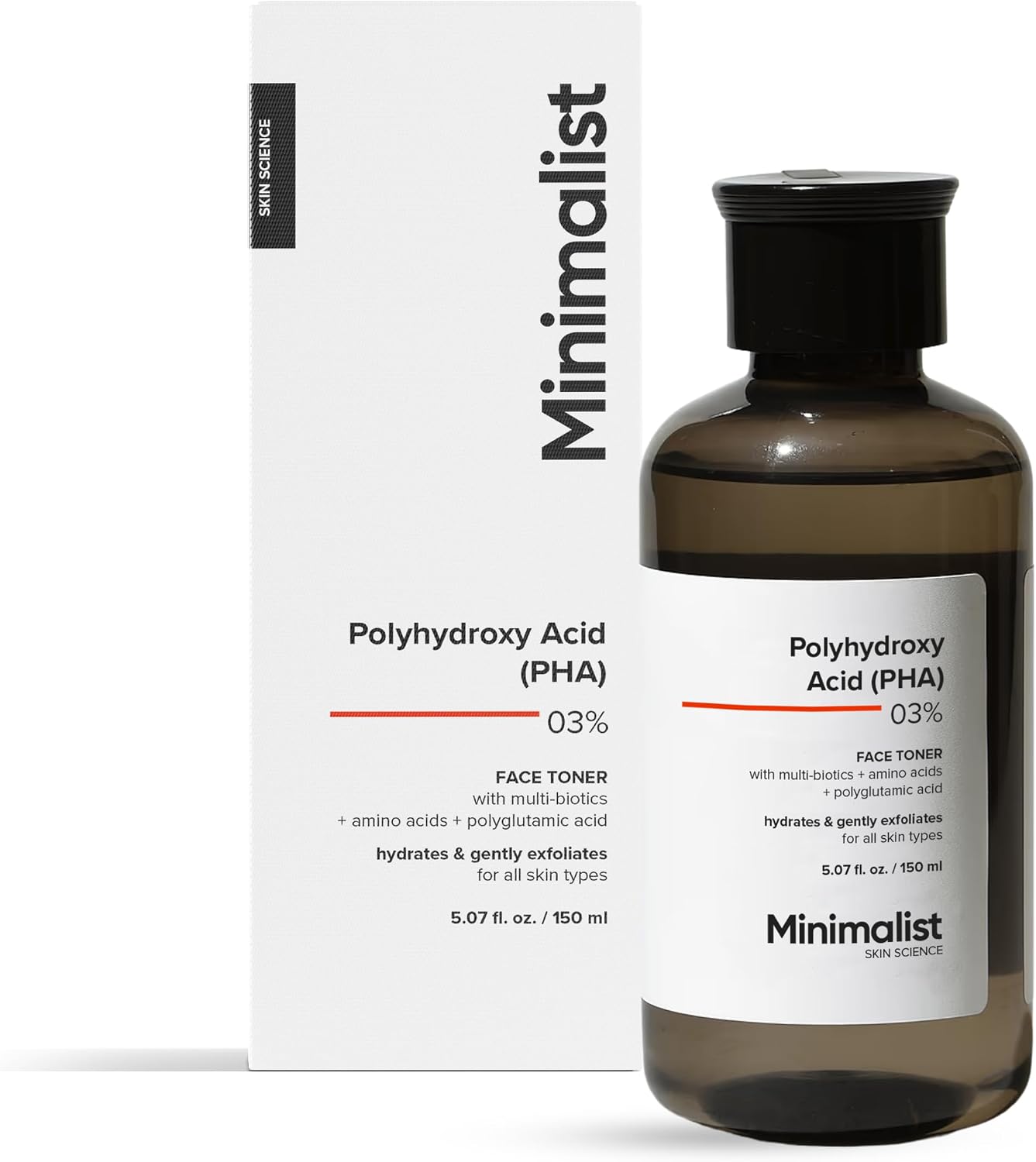 Minimalist Hydrating Toner for Face | 3% PHA Facial Toner for Pore Tightening | Mild Exfoliation..