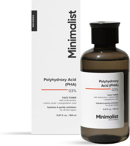 Minimalist Hydrating Toner for Face | 3% PHA Facial Toner for Pore Tightening | Mild Exfoliation..