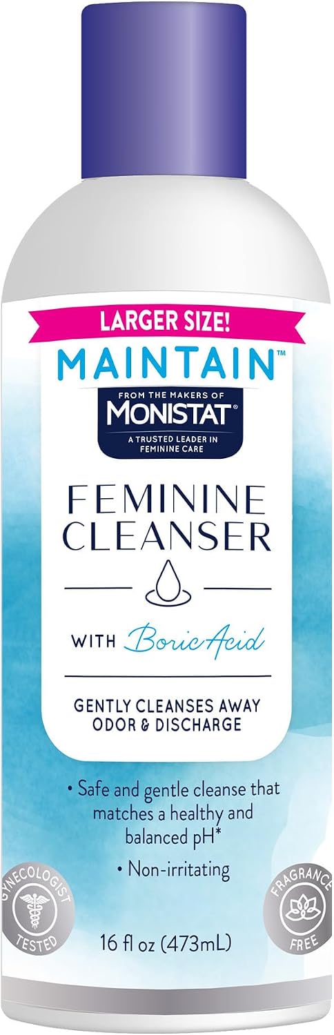 Monistat Boric Acid Feminine Wash, Fragrance-Free Intimate Wash for Women with Gentle pH-Balanced Formula