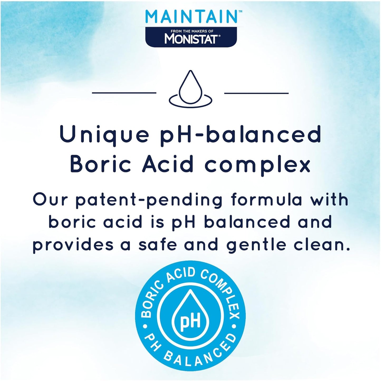 Monistat Boric Acid Feminine Wash, Fragrance-Free Intimate Wash for Women with Gentle pH-Balanced Formula